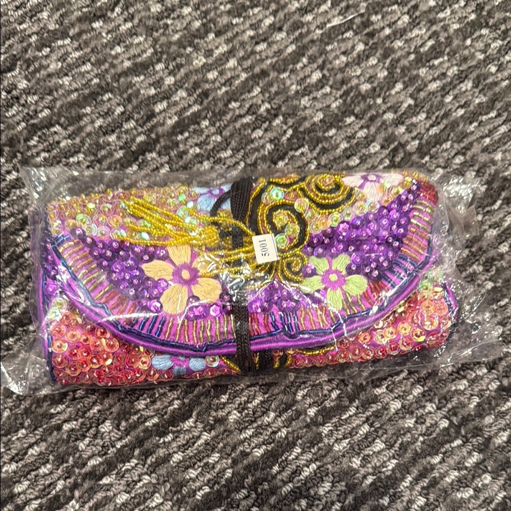 Colorful Embellished jewelry pouch